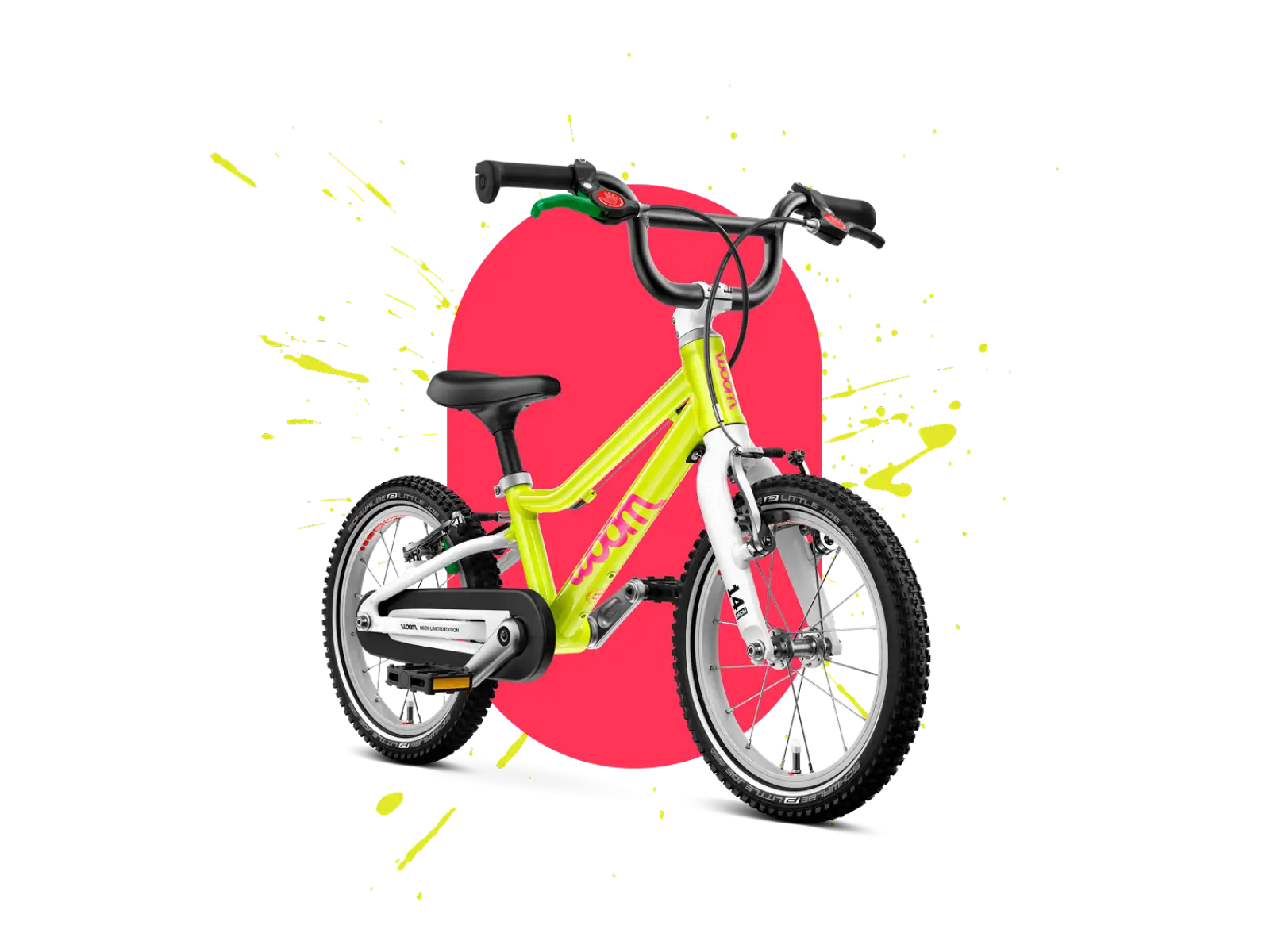 Woom GO 2 rower dziecięcy neon lime