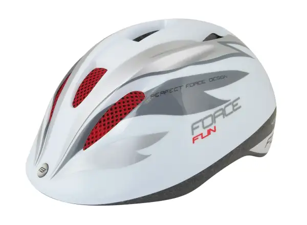 Force Fun Stipes dziecięcy kask biała/czerwona