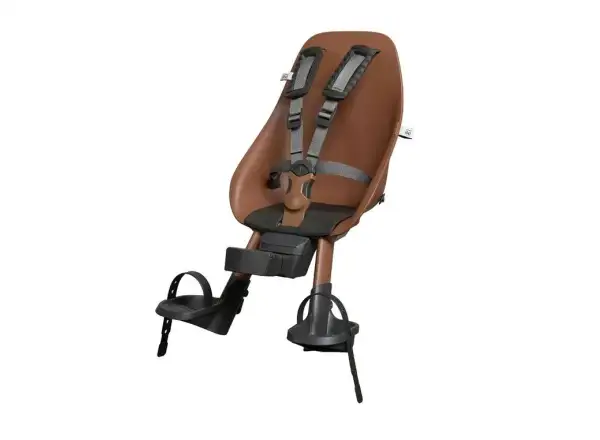 Urban Iki BIO fotelik dziecięcy przedni z adapterem na mostek Haniwa Brown/Bincho Black