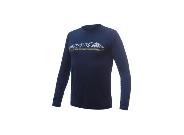 Sensor Merino Active PT Mountains męska koszulka z długim rękawem Deep Blue