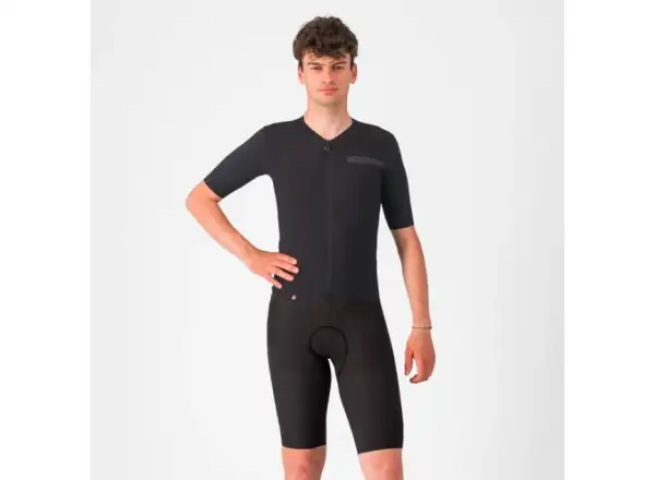 Castelli Premio Evo męskie spodenki z wkładką i szelkami Black