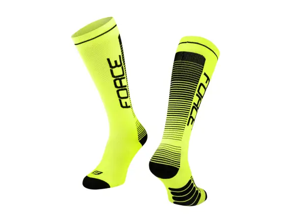 Force Compress kompresyjne elastyczne podkolanówki fluo/czarny