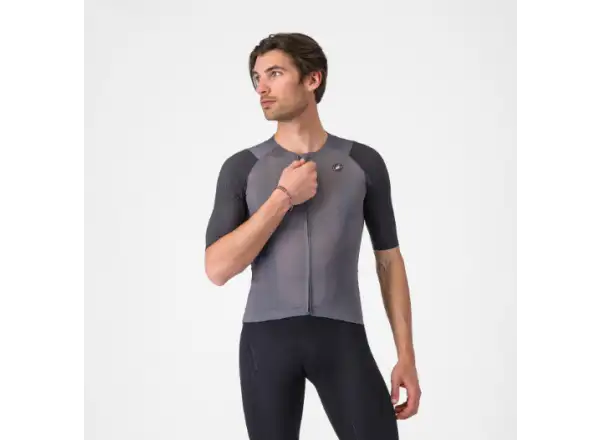 Castelli Aero Race 8S męska koszulka z krótkim rękawem Smoky Gray