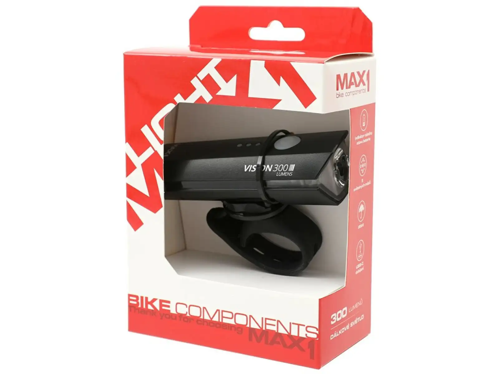 MAX1 Vision 300 USB przednie światło