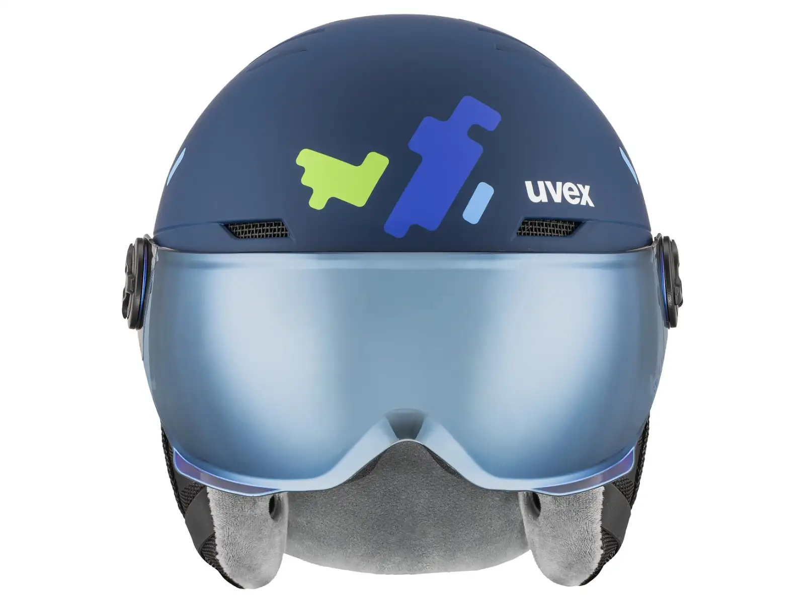 Uvex Rocket Jr Visor kask narciarski blue matt