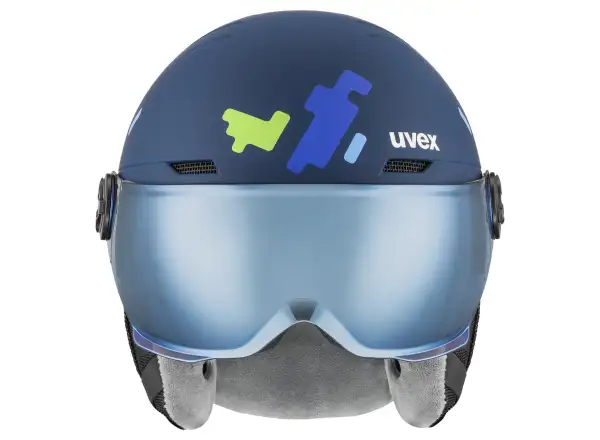 Uvex Rocket Jr Visor kask narciarski blue matt