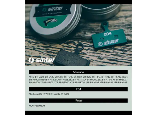Sinter Shimano G Type klocki hamulcowe polimer zielona