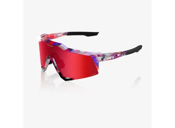 100% Speedcraft okulary FDJ Gloss Translucent Red/Blue/HiPER Fire Red Mirror Lens