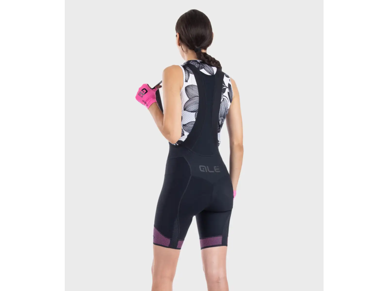 Alé PR-S Master 2.0 damskie szorty z szelkami i wkładką Black/Fluo Pink