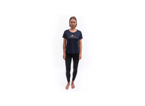 Sensor Merino Blend Moon damska koszulka krótki rękaw Deep Blue