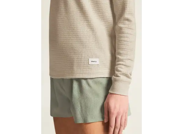 Craf Wool Waffle damska koszulka z długim rękawem beżowa