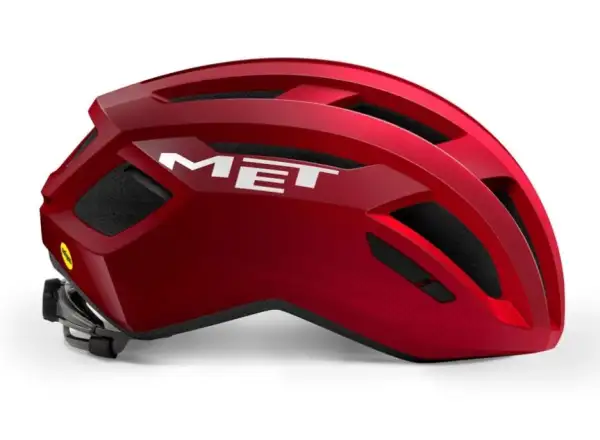 MET Vinci MIPS kask rowerowy czerwony metaliczny błyszczący