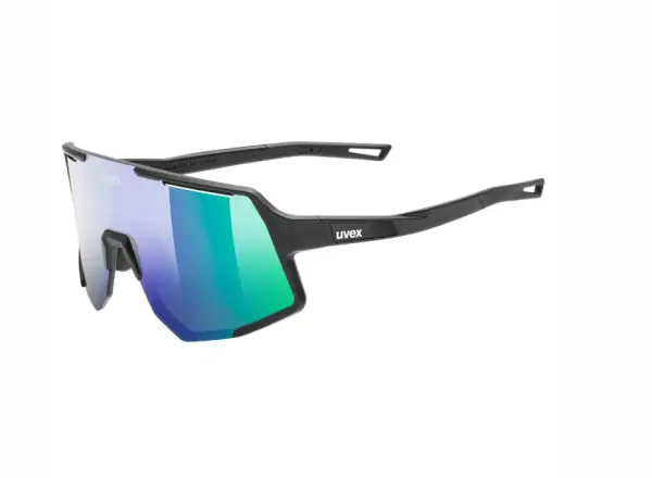 Uvex Sequenze okulary rowerowe Black matt/Mirror Green