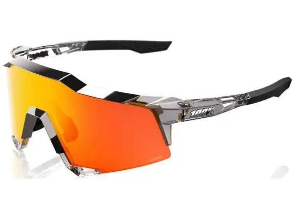 100% Speedcraft okulary przeciwsłoneczne Frozen Silver/HiPER Red Mirror
