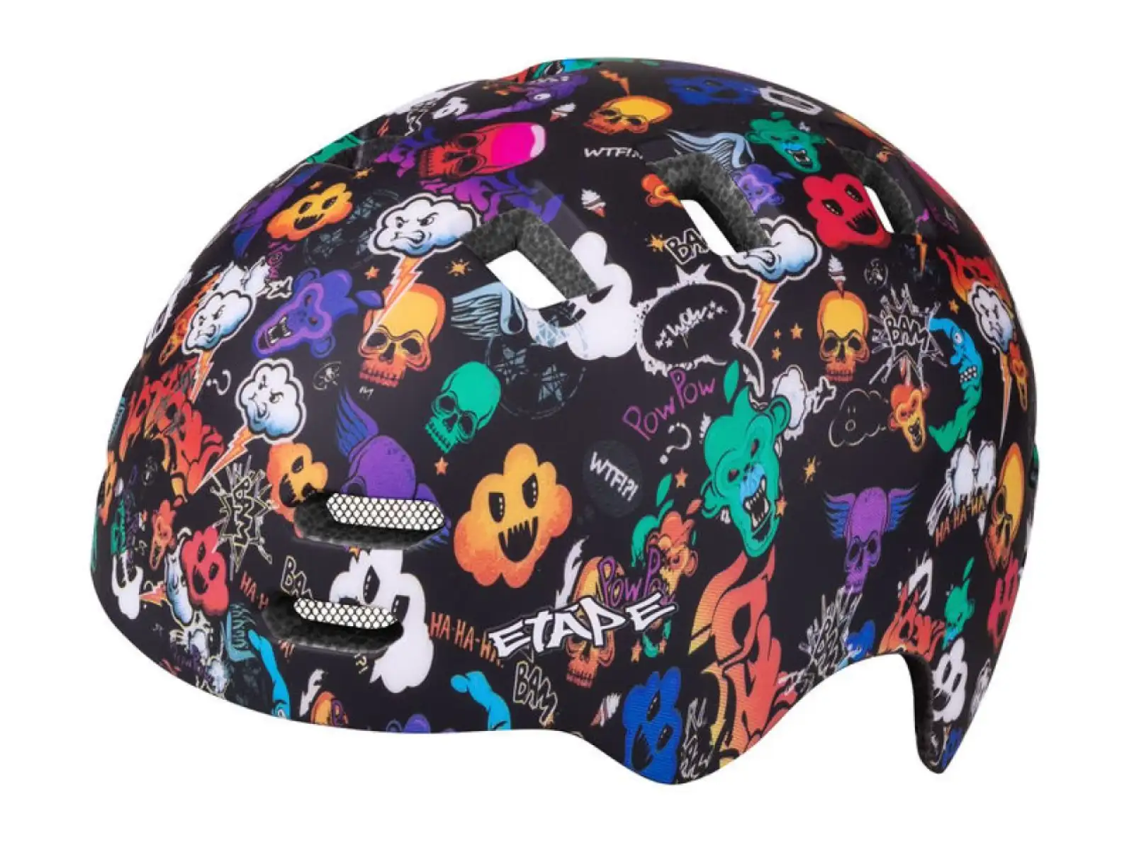 Etape Buddy dziecięcy kask rowerowy czarny/grafika matowy