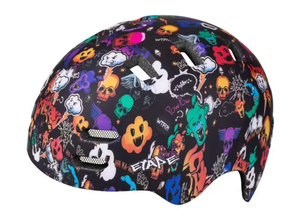 Etape Buddy dziecięcy kask rowerowy czarny/grafika matowy