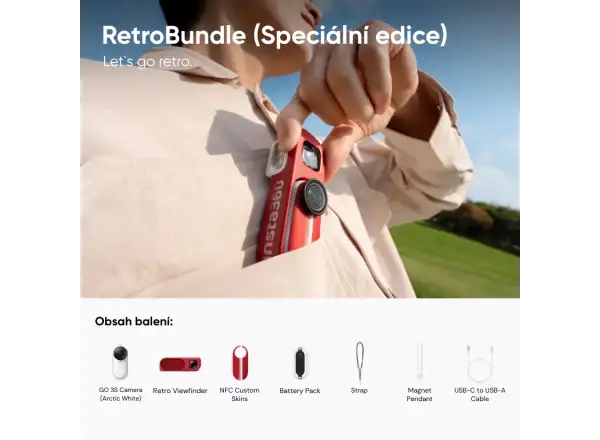 Insta360 GO 3S kamera Retro bundle 64 GB edycja specjalna czerwona