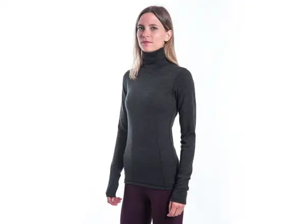 Sensor Merino Bold Roll Neck damska koszulka długi rękaw Anthracite Gray
