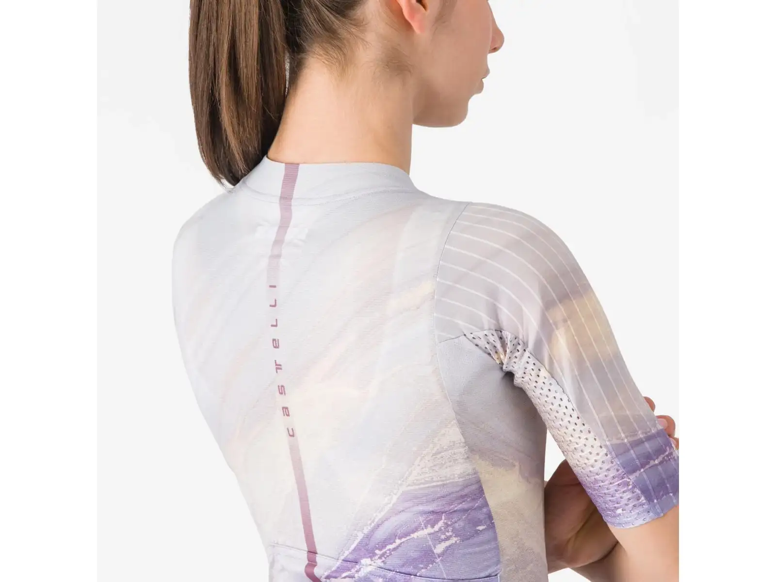 Castelli Aero Pro 8S damski koszulka krótki rękaw Multicolor Purple