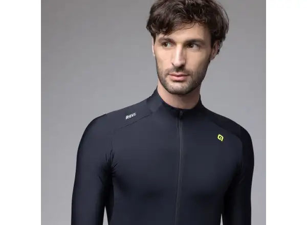 Alé R-EV1 Warm Race męska ocieplana koszulka kolarska Black