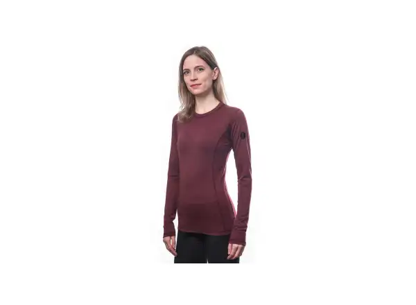 Sensor Merino Air damska koszulka długi rękaw Port Red