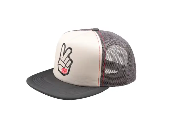 Troy Lee Designs Trucker Snapback Peace Out czapka Vintage White/Carbon