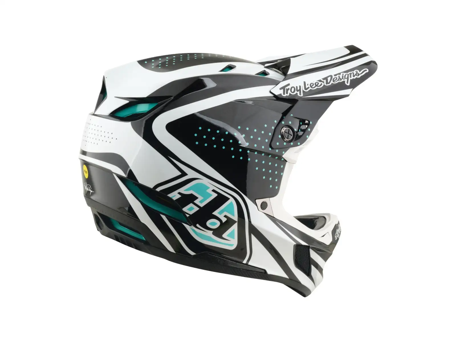 Troy Lee Designs D4 Composite MIPS kask Crest Real Teal