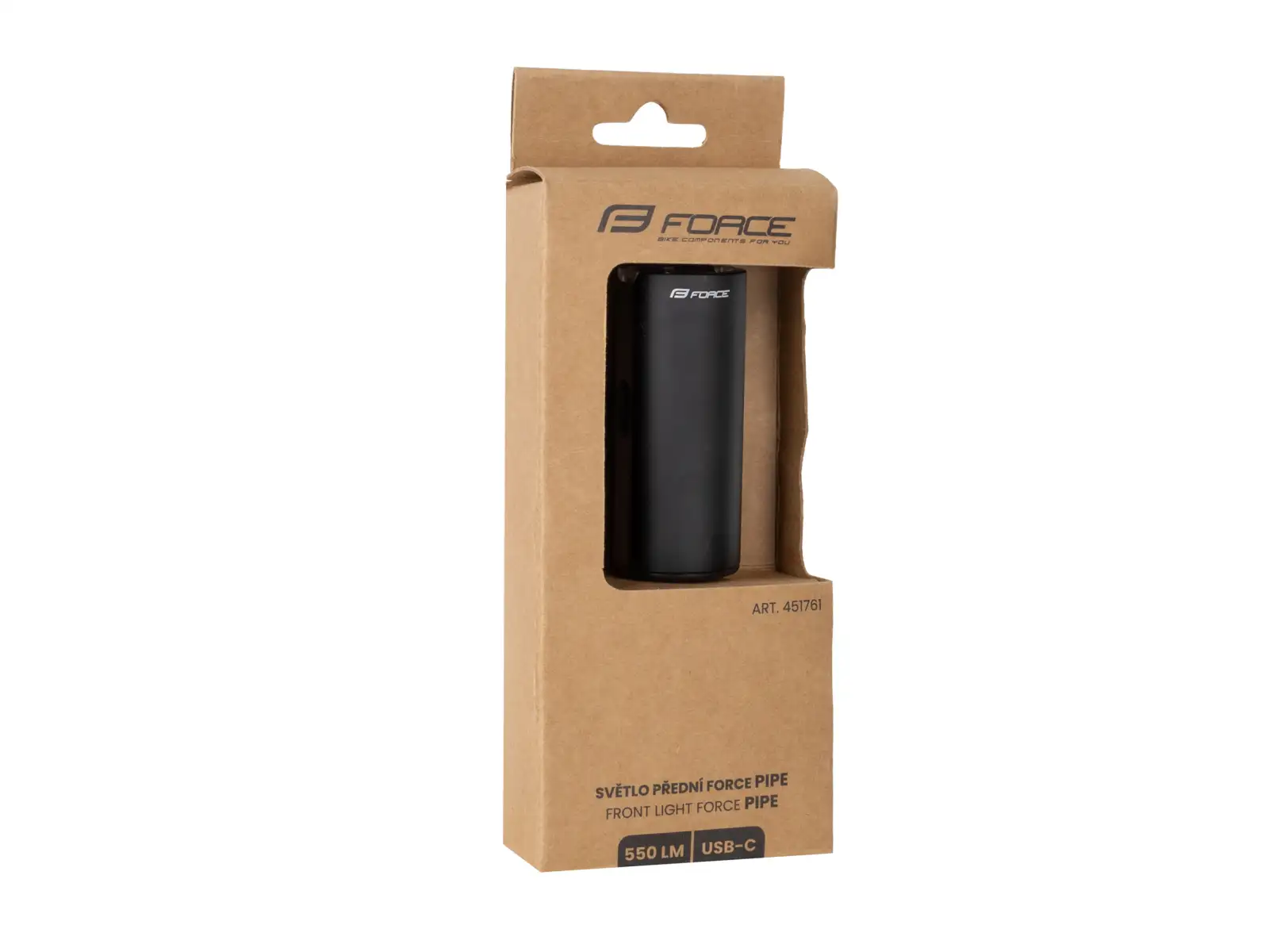 Force Pipe 550 LM USB przednie światło czarna