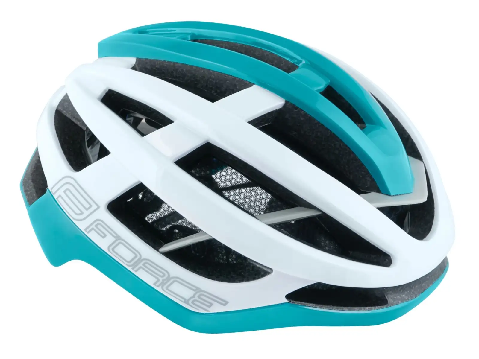Force Lynx kask biało/turkusowa