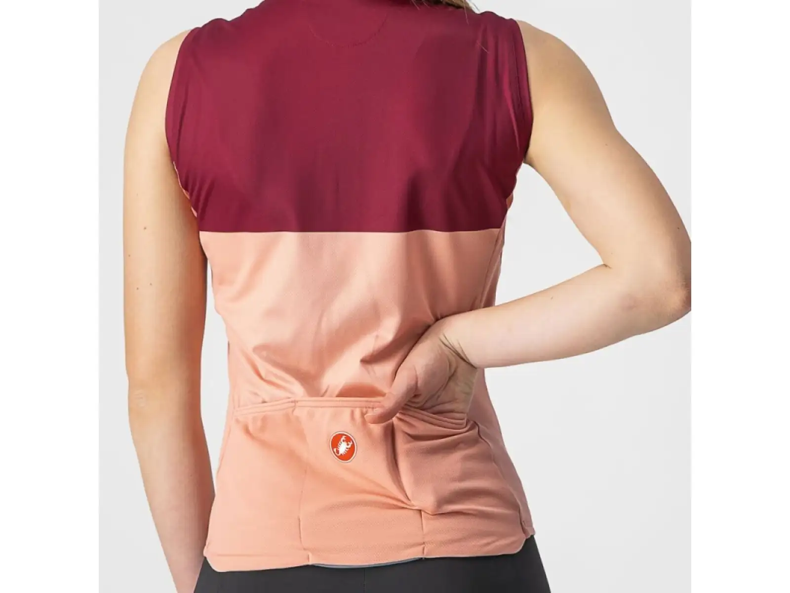 Castelli Velocissima damska koszulka bez rękawów blush/bordeaux