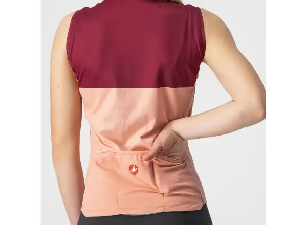 Castelli Velocissima damska koszulka bez rękawów blush/bordeaux
