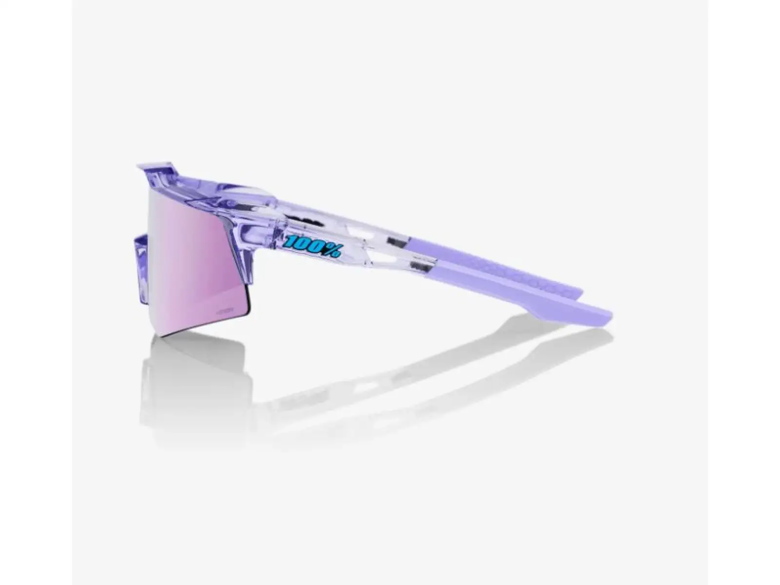 100% SPEEDCRAFT XS HiPER Lavender okulary z lustrzanymi szkłami przezroczysta/fioletowa