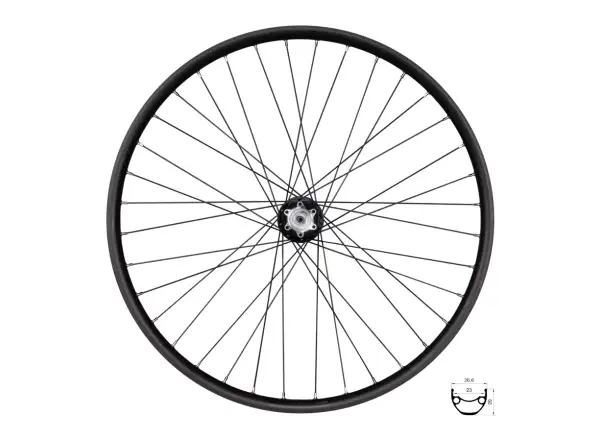 Force XC Disc 559x23 tylne koło zaplecione F804352 36 otworów