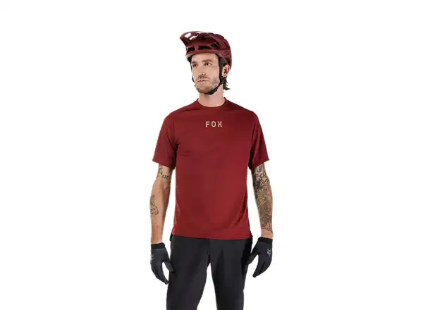Fox Ranger Wordmark męski dres krótki rękaw Rust Brown