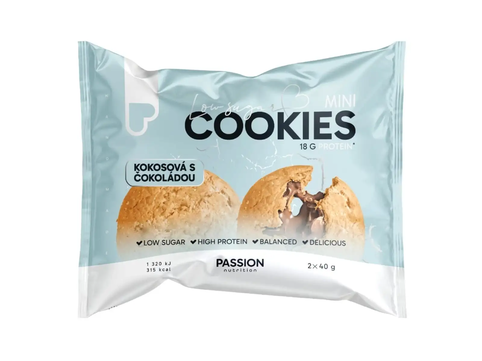 Passion Cookies Kokosowa i czekoladowa Mini 2x40 g