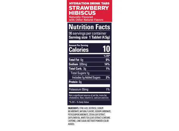 GU Hydration Drink Tabs tabletki musujące z kofeiną Strawberry Hibiscus 54 g