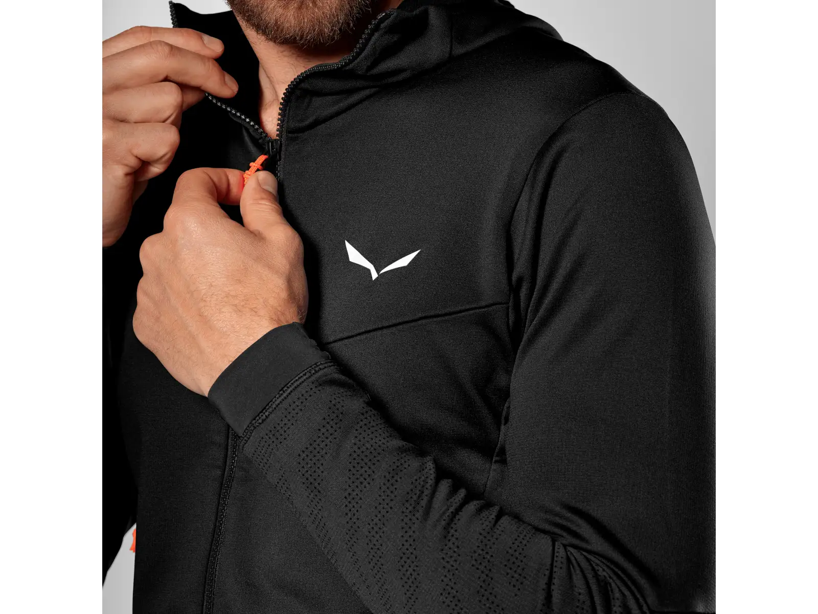 Salewa Sella Crevasse Hooded męska bluza Black Out