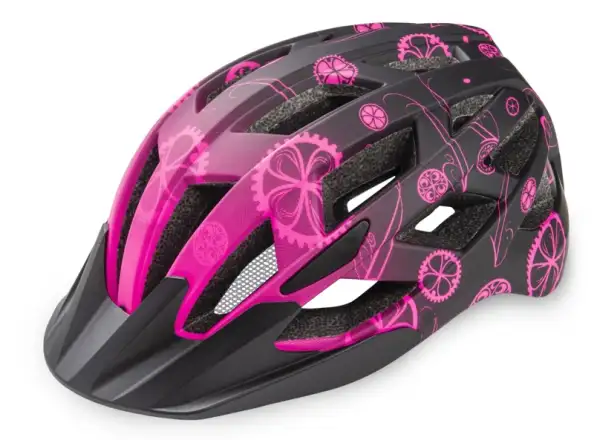 R2 Lumen Junior dziecięcy kask rowerowy różowy/czarny/matowy