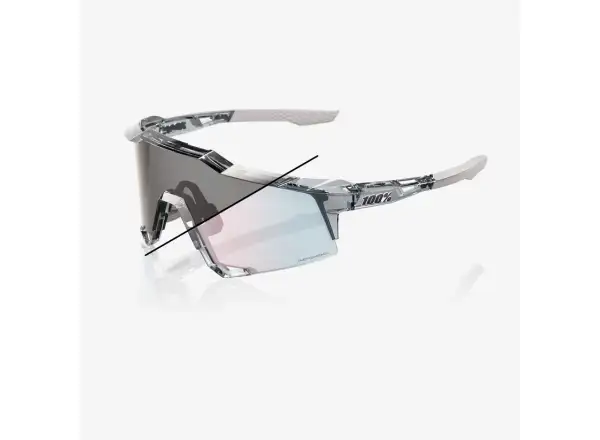 100% Speedcraft okulary przeciwsłoneczne Polished Translucent Grey/Rose Gold Mirror Photochromic