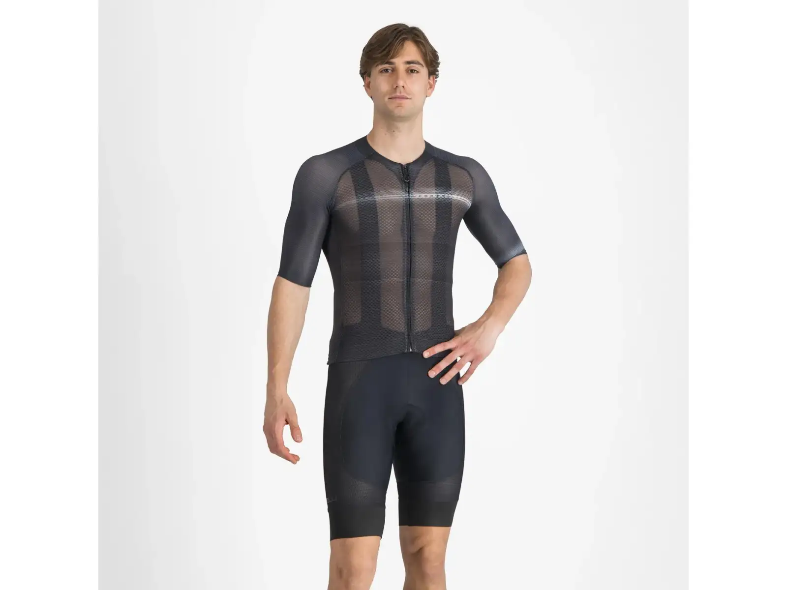 Castelli A/C męskie spodenki z wkładką i szelkami Black