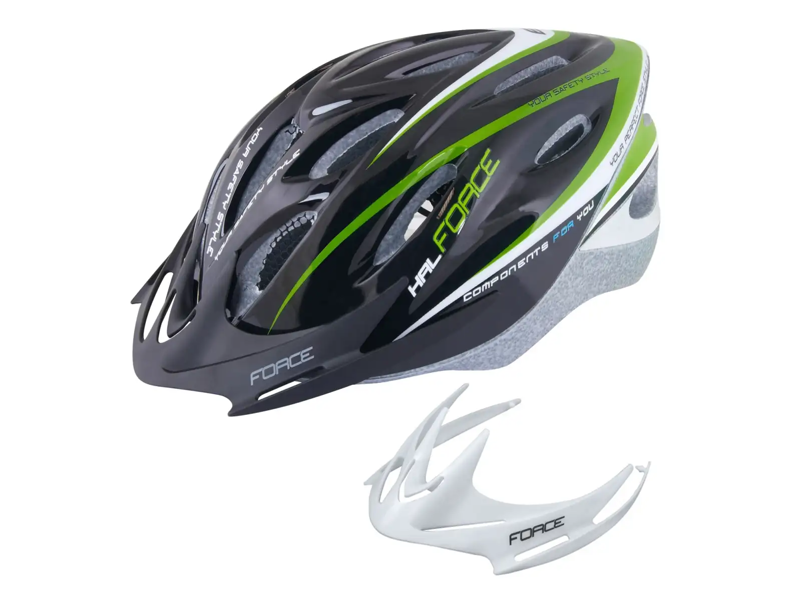 Force Hal kask czarna/zielona