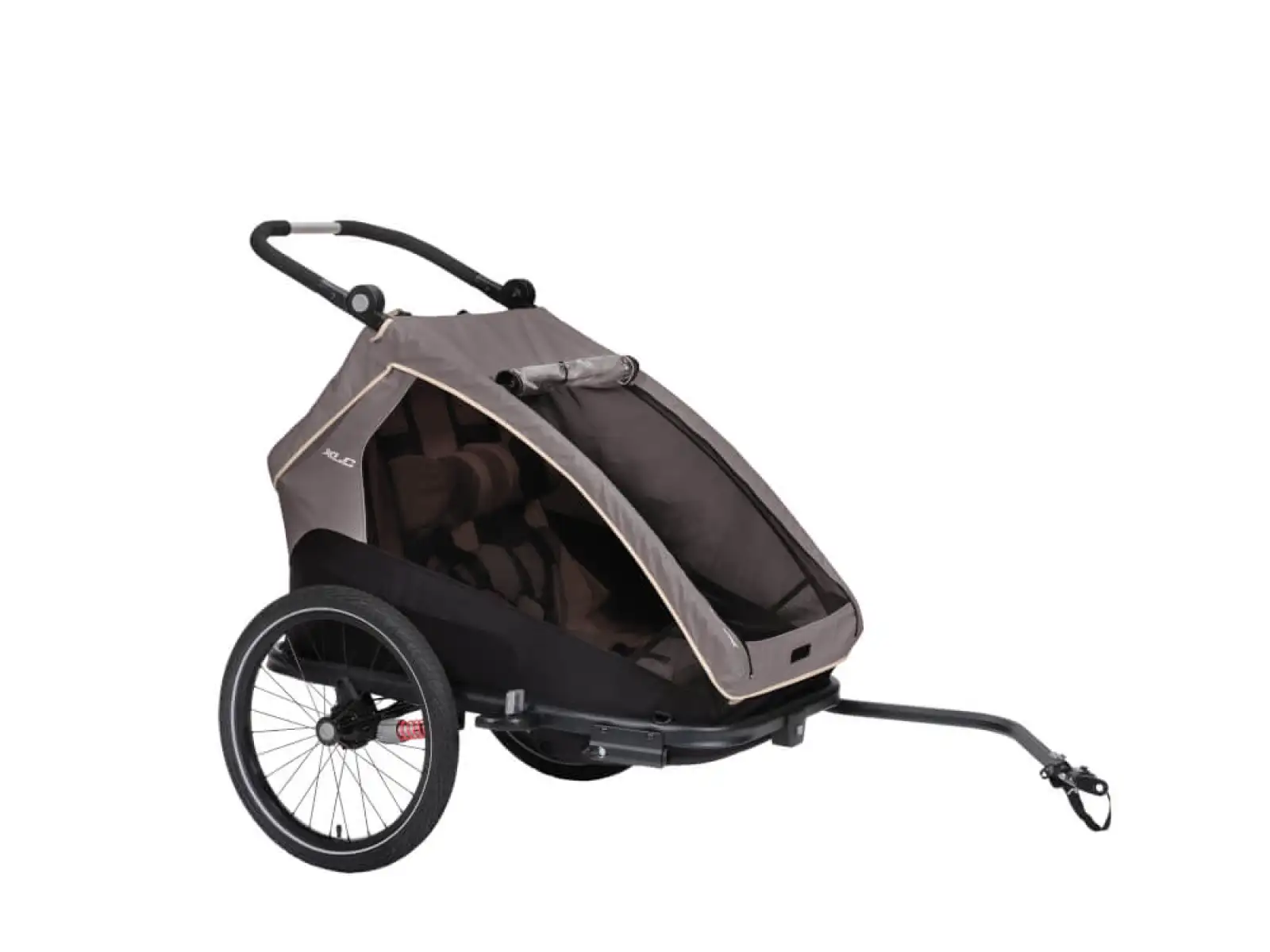 XLC DUOs BS-C10 dziecięca dwuosobowa przyczepka 20" szary/beżowy/antracyt