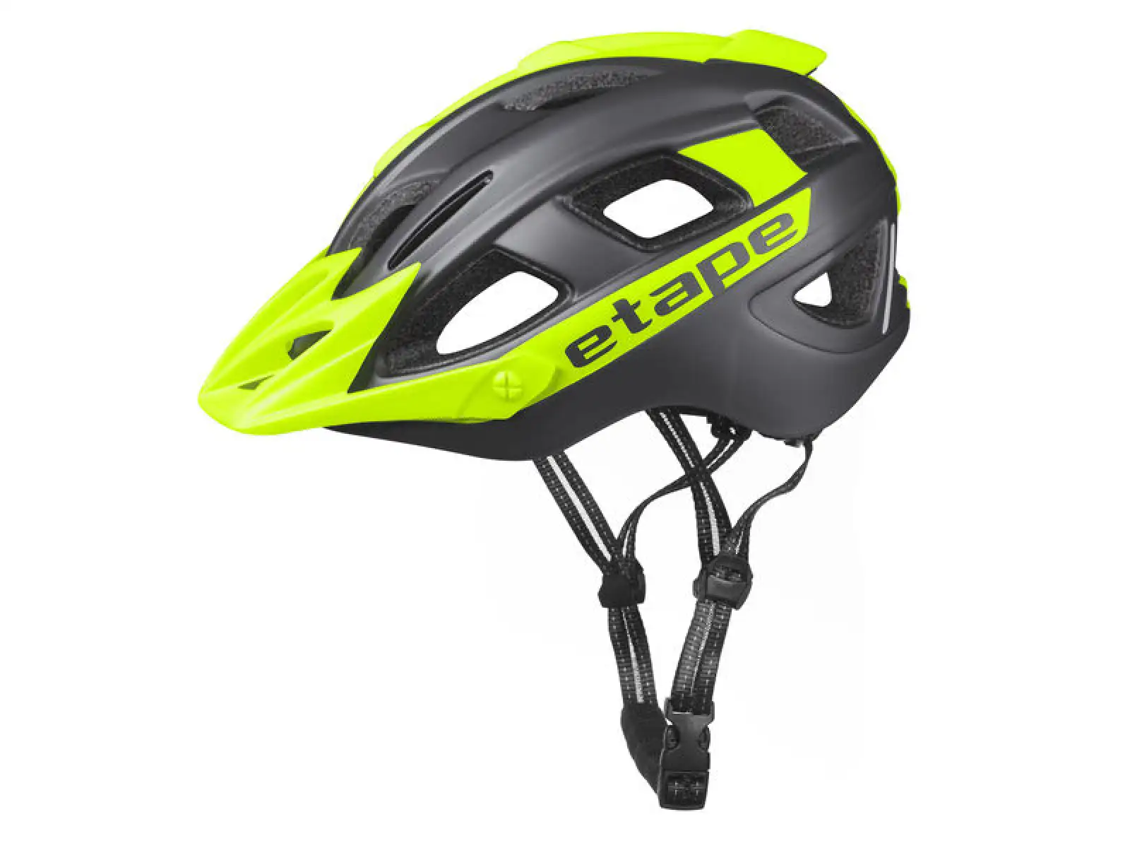 Etape Hero dziecięcy kask rowerowy antracytowy/żółty fluo matowy