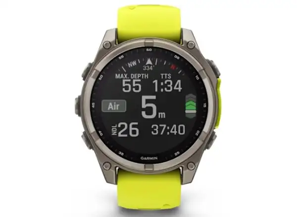 Garmin fenix 8 - 47 mm Solar Sapphire inteligentny zegarek Titanium Yellow/Graphite