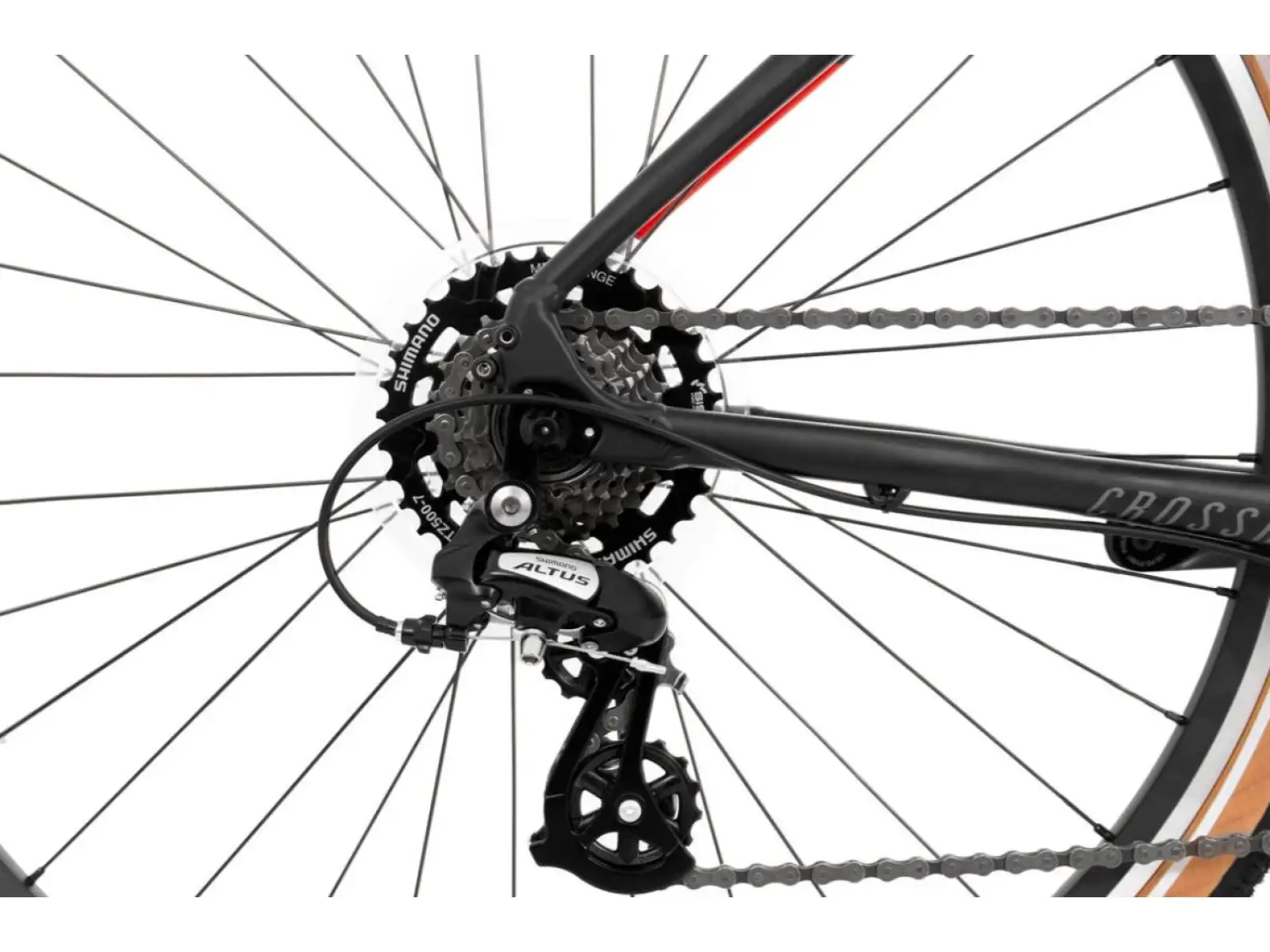 Rock Machine CrossRide 100 mat black/dark grey/brick red rower trekkingowy