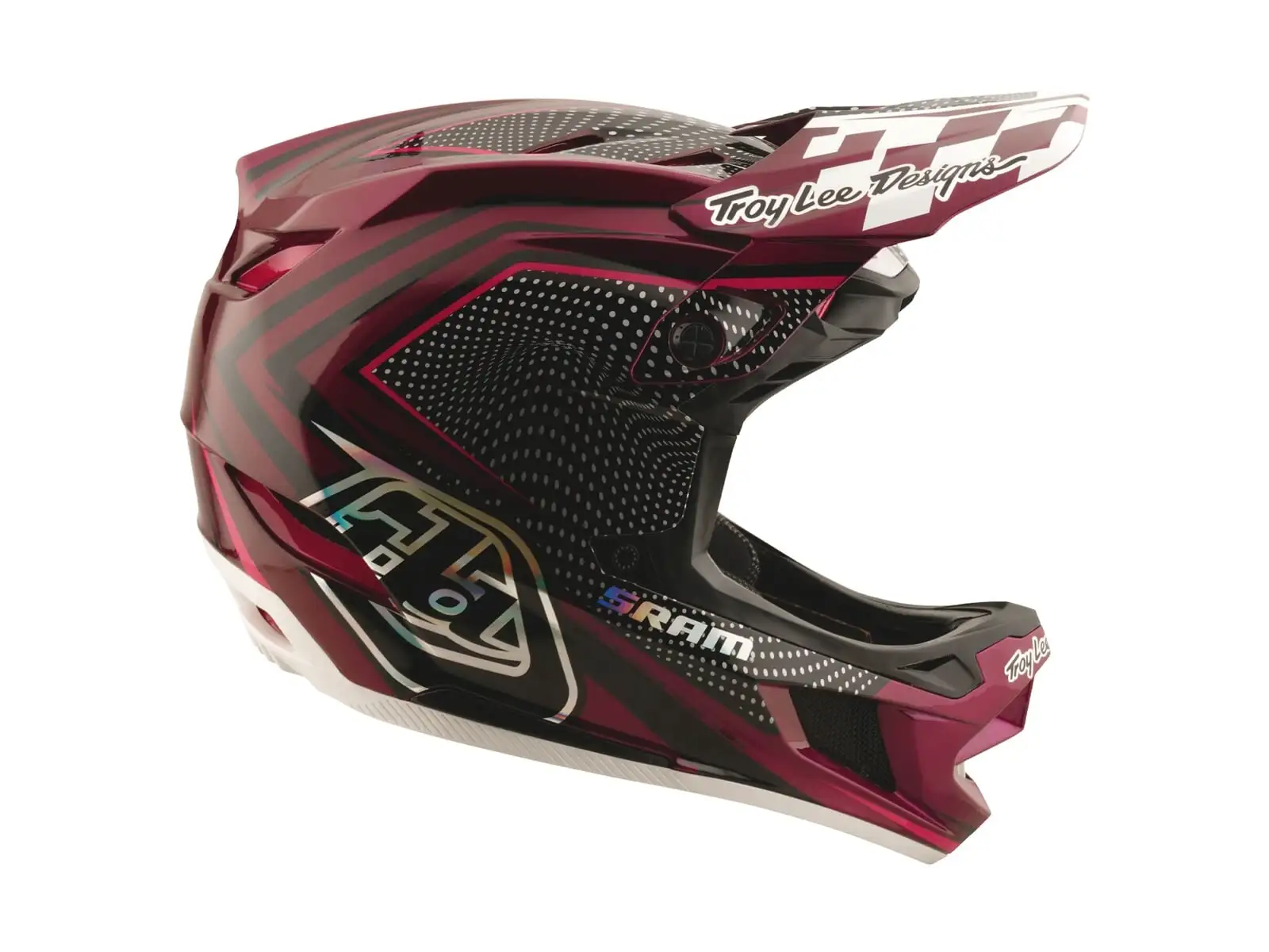 Troy Lee Dsigns x SRAM D4 Carbon kask Radioscape Black/Berry