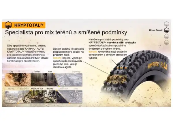 Continental Kryptotal-F DH Supersoft 27,5" MTB opona kevlar przedni Black