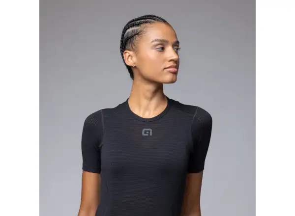 Alé Intimo Merino damska koszulka termiczna z krótkim rękawem Black