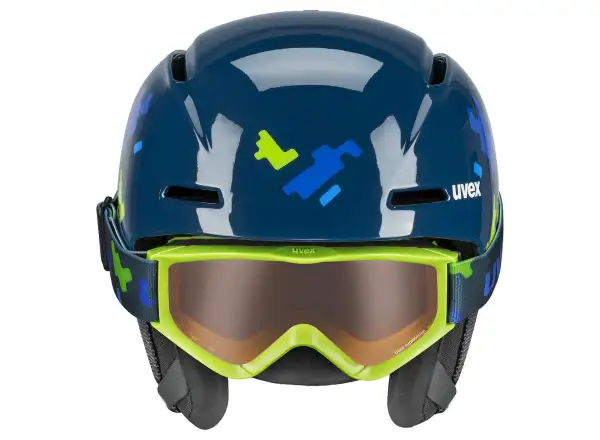Uvex Viti zestaw kask narciarski i gogle blue puzzle