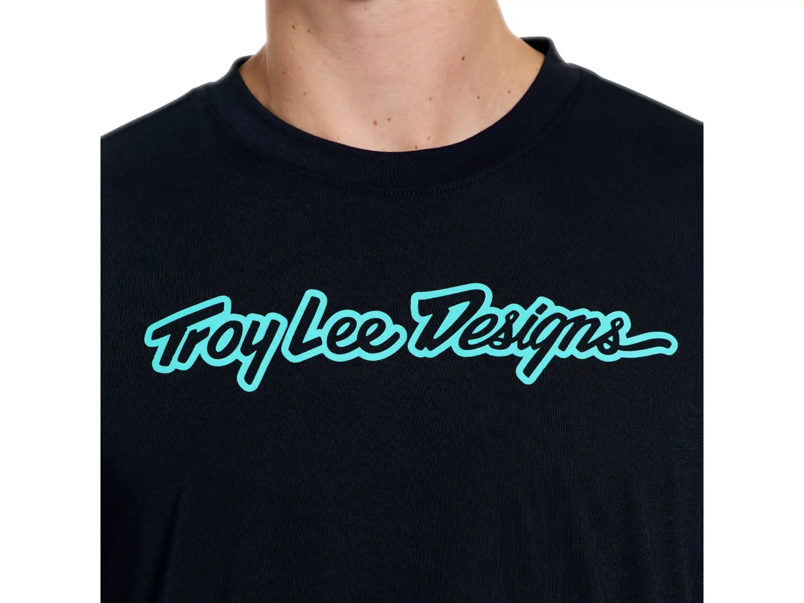 Troy Lee Designs Skyline Ride męska koszulka rowerowa Signature Black/Real Teal